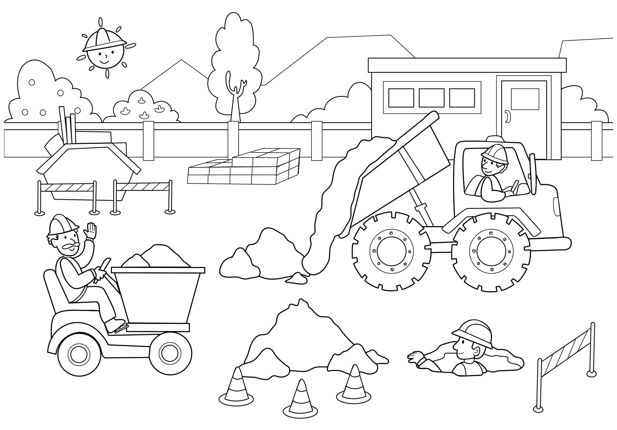 Printable Construction Coloring Pages Sketch Coloring Page