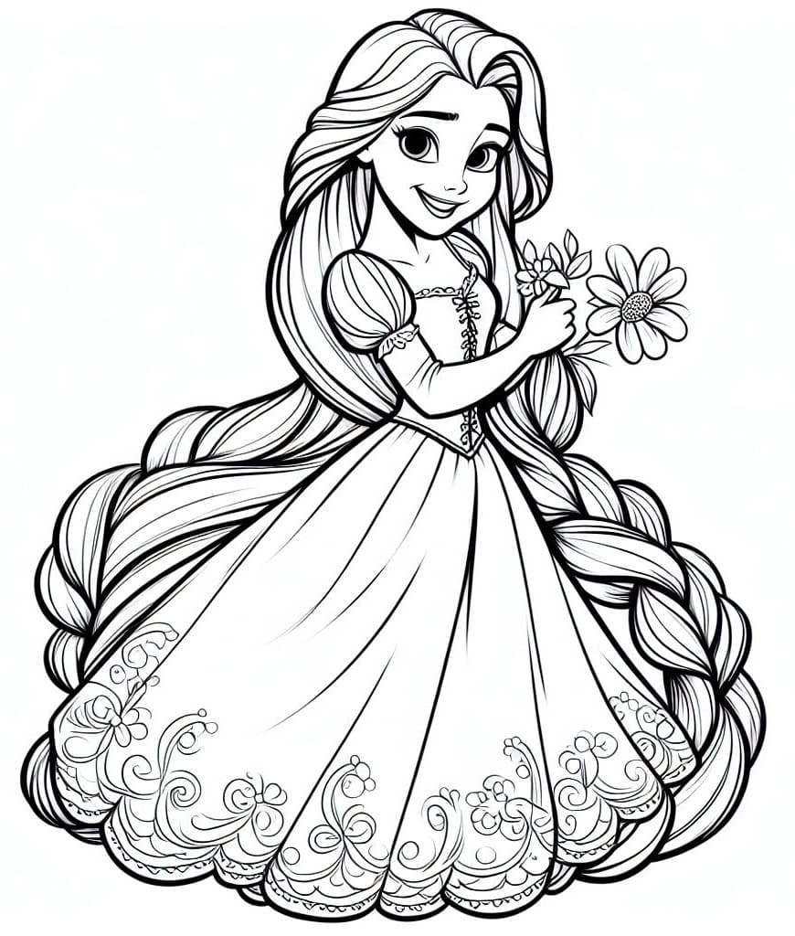 Printable Cute Rapunzel Coloring Page Download Print Or Color Online For Free