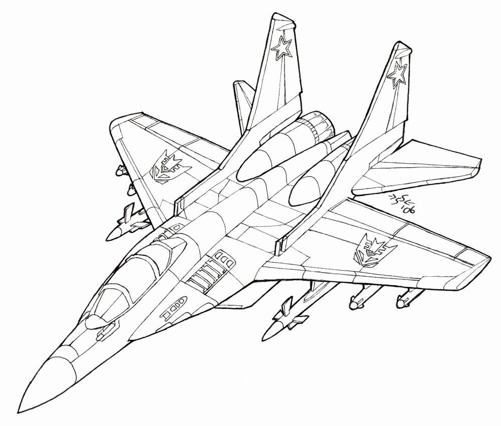 Printable Fighter Jet Coloring Pages