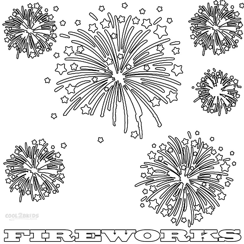 Printable Fireworks Coloring Pages For Kids