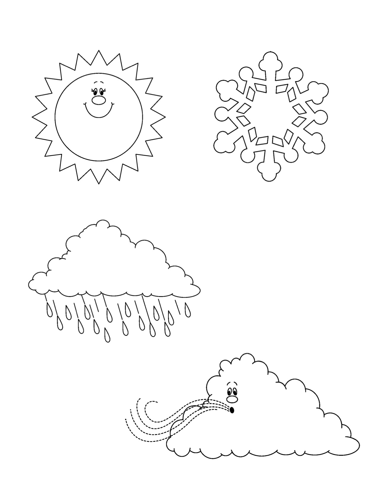 Printable Four Seasons Coloring Pages