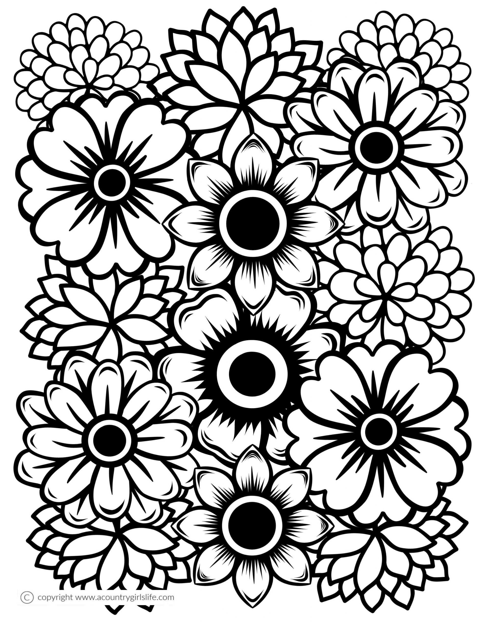 Free Printable Flowers Coloring Pages