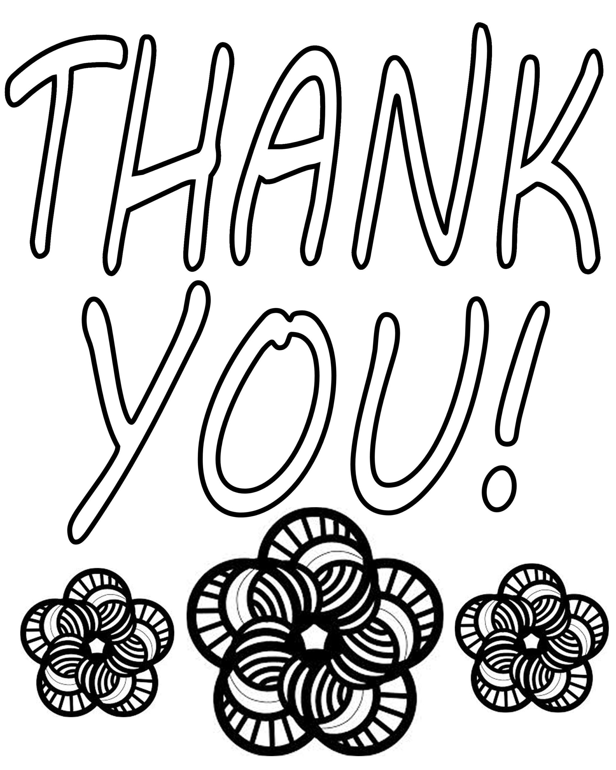 Printable Free Printable Thank You Coloring Pages