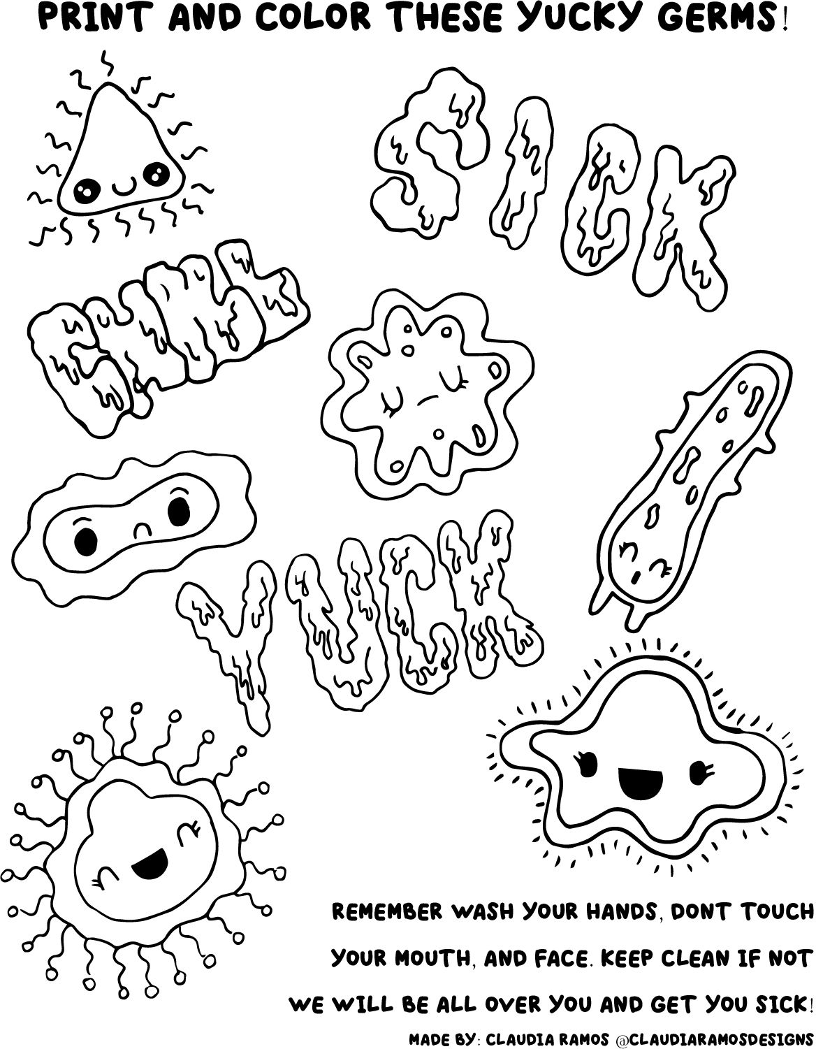 Printable Germ Coloring Pages