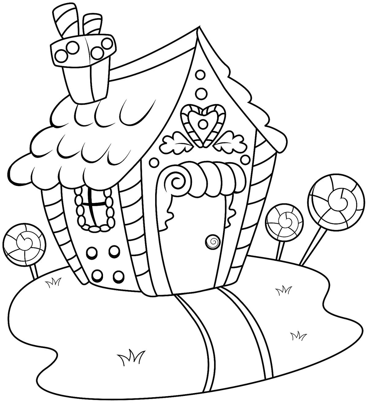 Printable Gingerbread House Coloring Pages