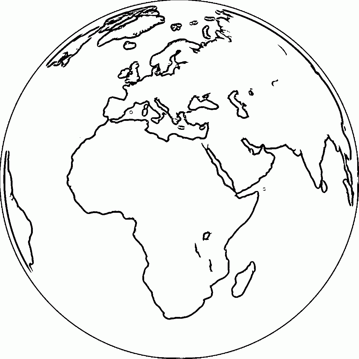 Printable Globe Coloring Page Thekidsworksheet