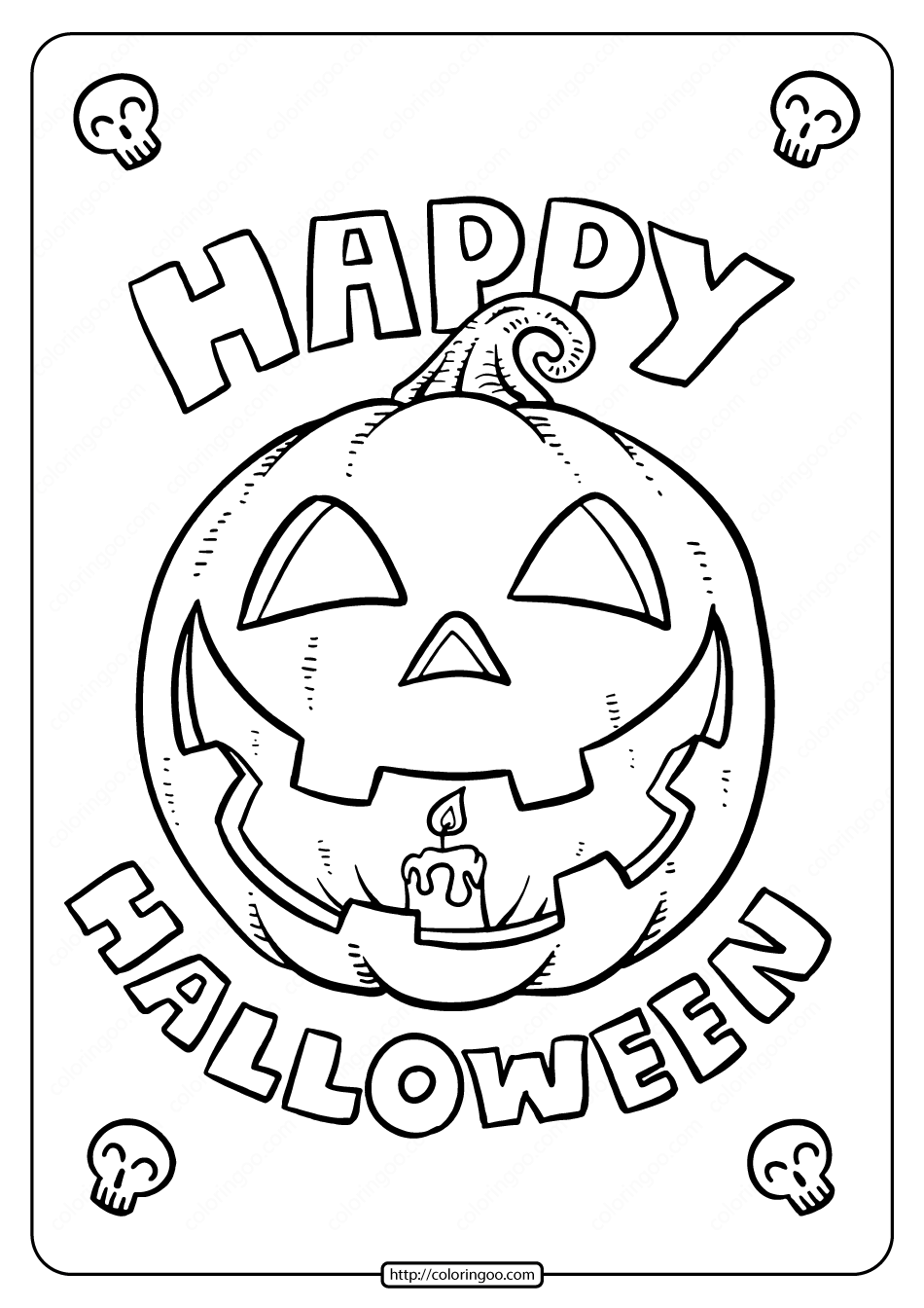 Printable Happy Halloween Coloring Pages