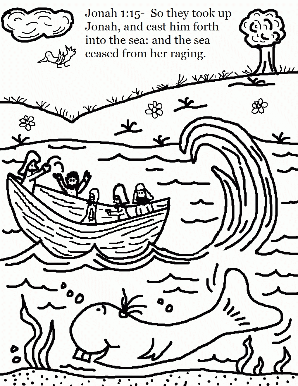 Printable Jonah And The Whale Coloring Page
