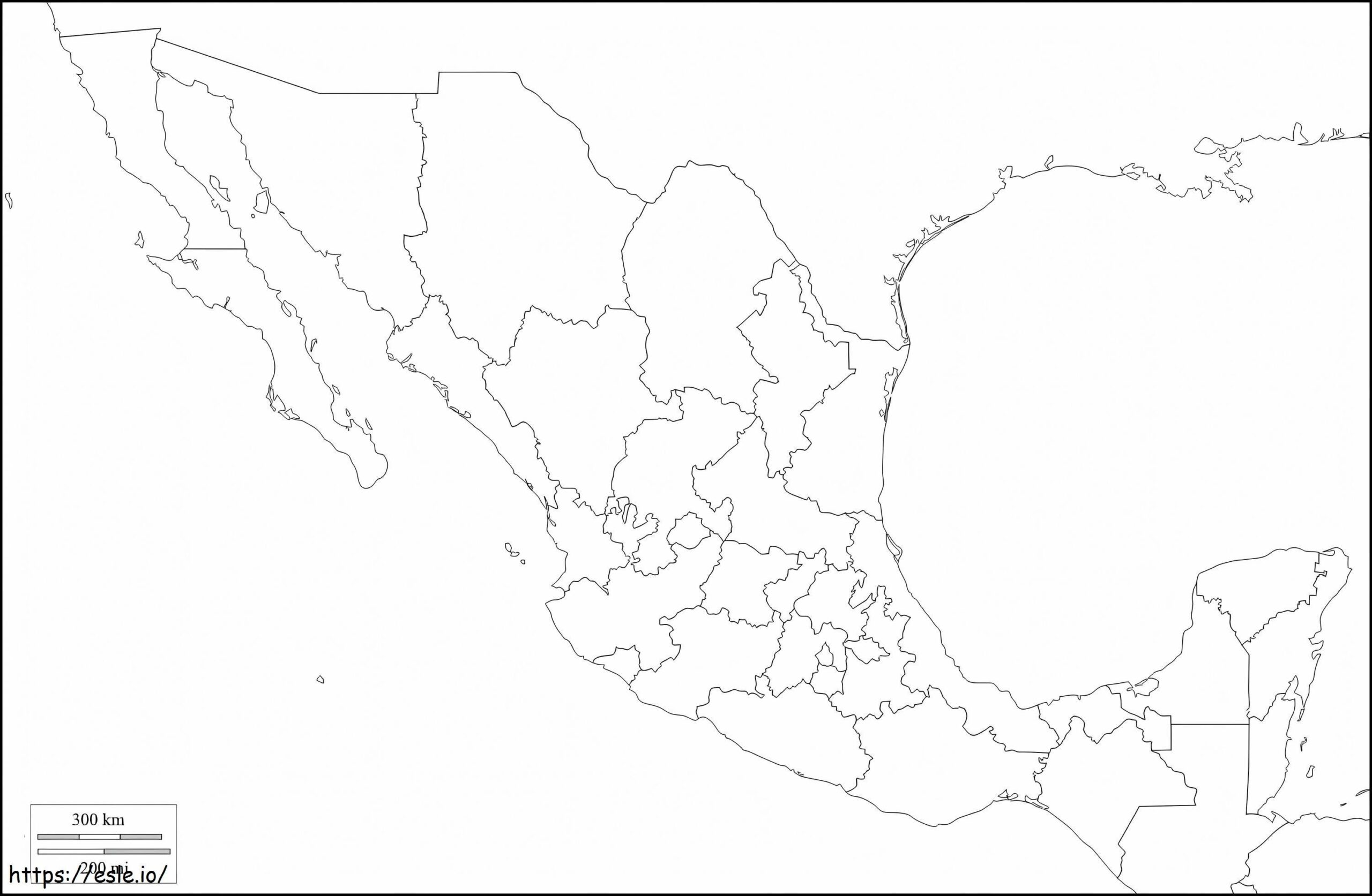 Mexico Map Printable Coloring Page