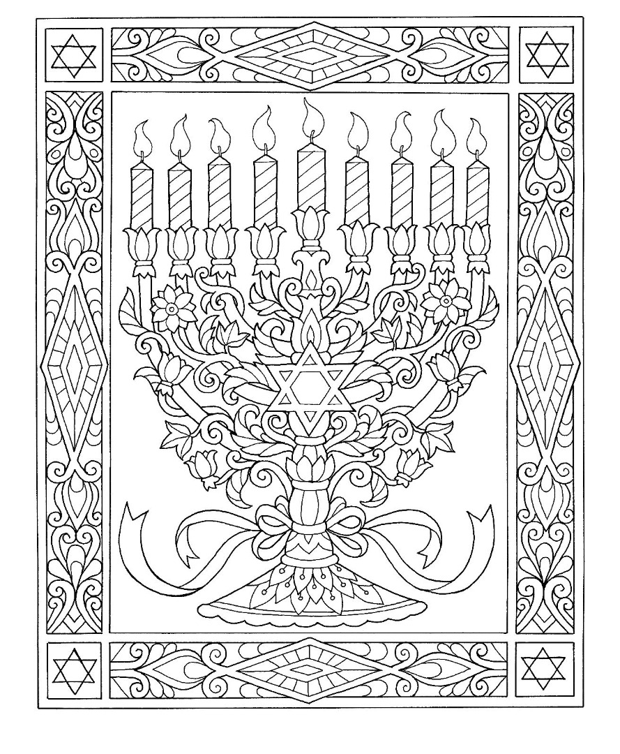 Printable Coloring Pages Menorah