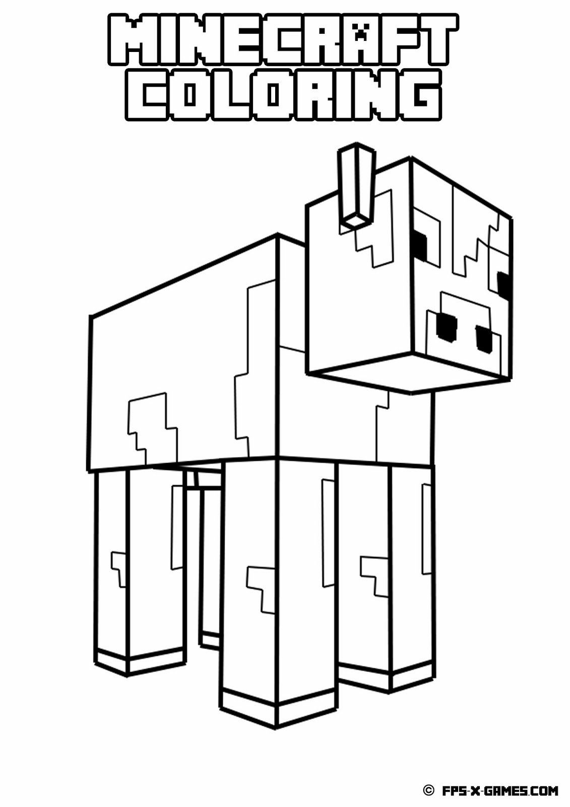 Printable Coloring Pages Minecraft