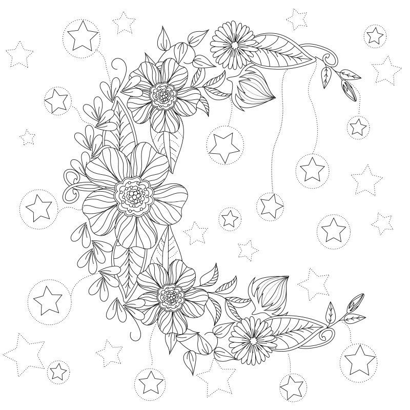 Moon Coloring Pages Printable Adult