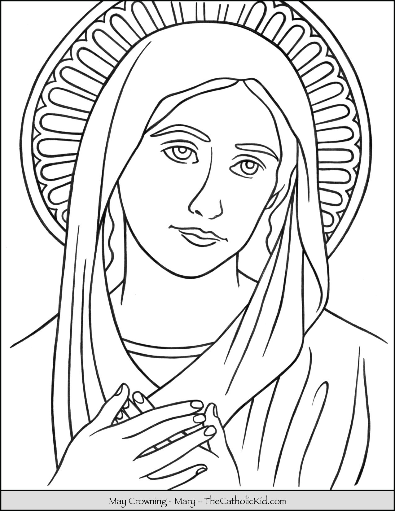 Printable Mother Mary Coloring Page