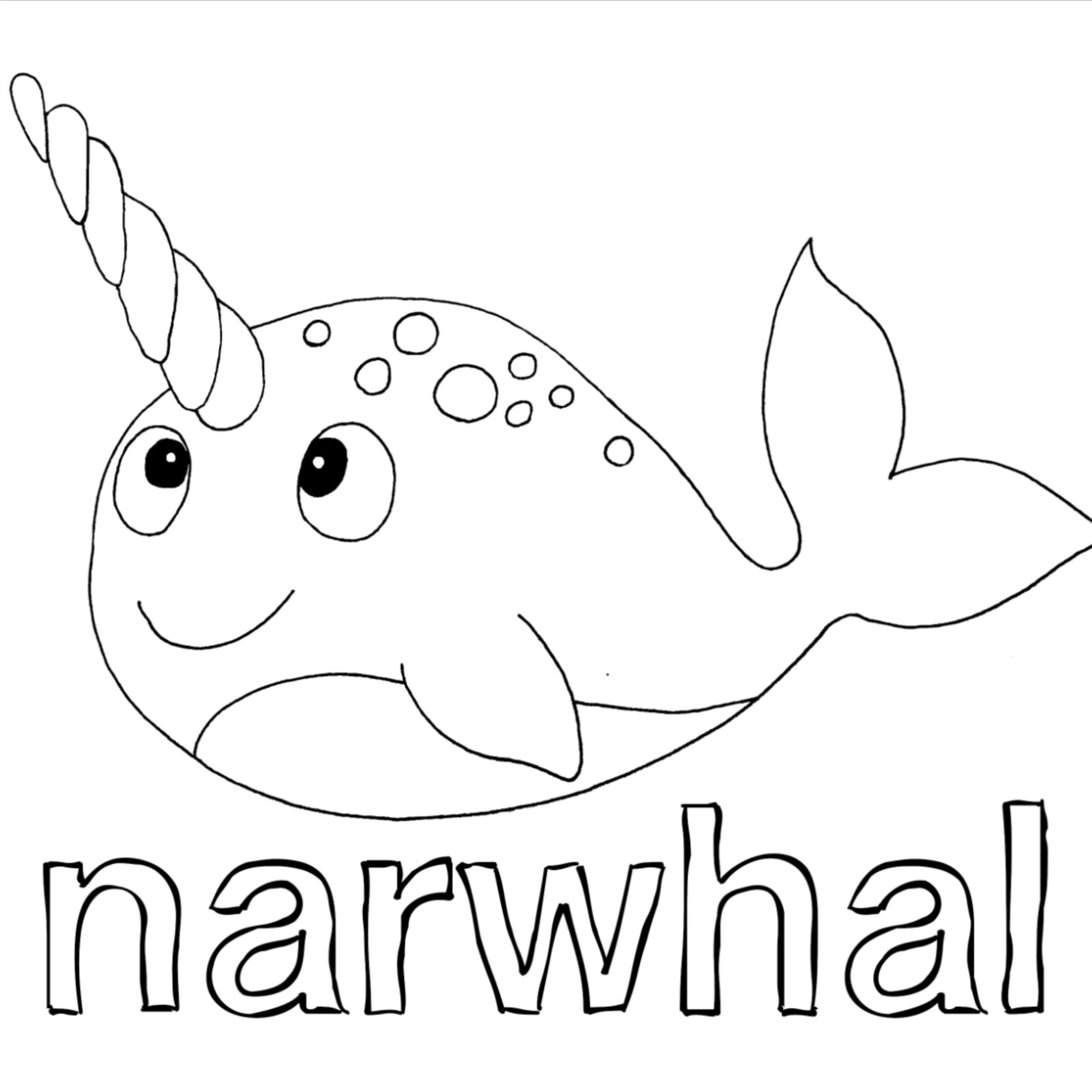 Printable Narwhal Coloring Pages Free Download Gambr Co