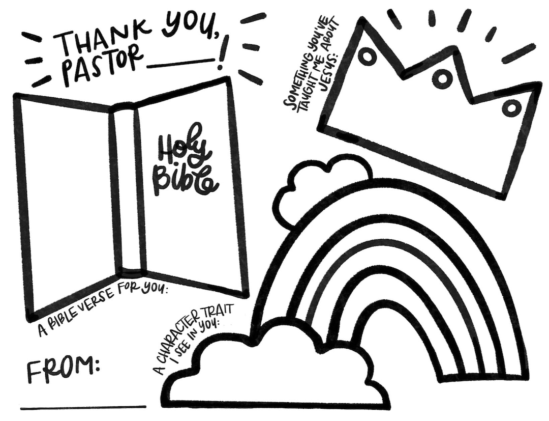 PRINTABLE PASTORS APPRECIATION Coloring Page Card For Kids Etsy