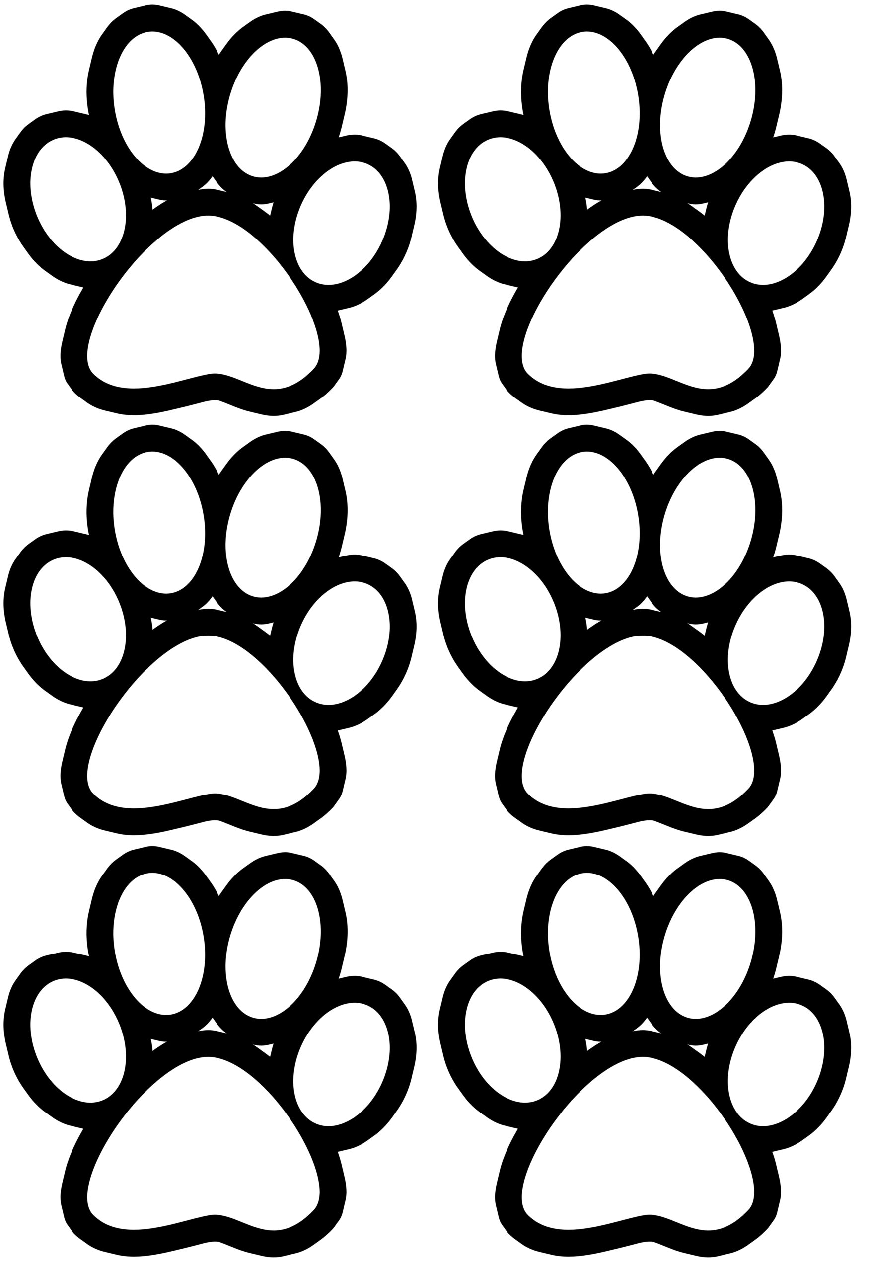 Printable Coloring Pages Puppy Paws