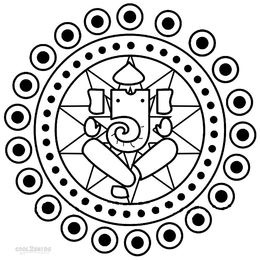 Printable Rangoli Coloring Pages For Kids Cool2bKids