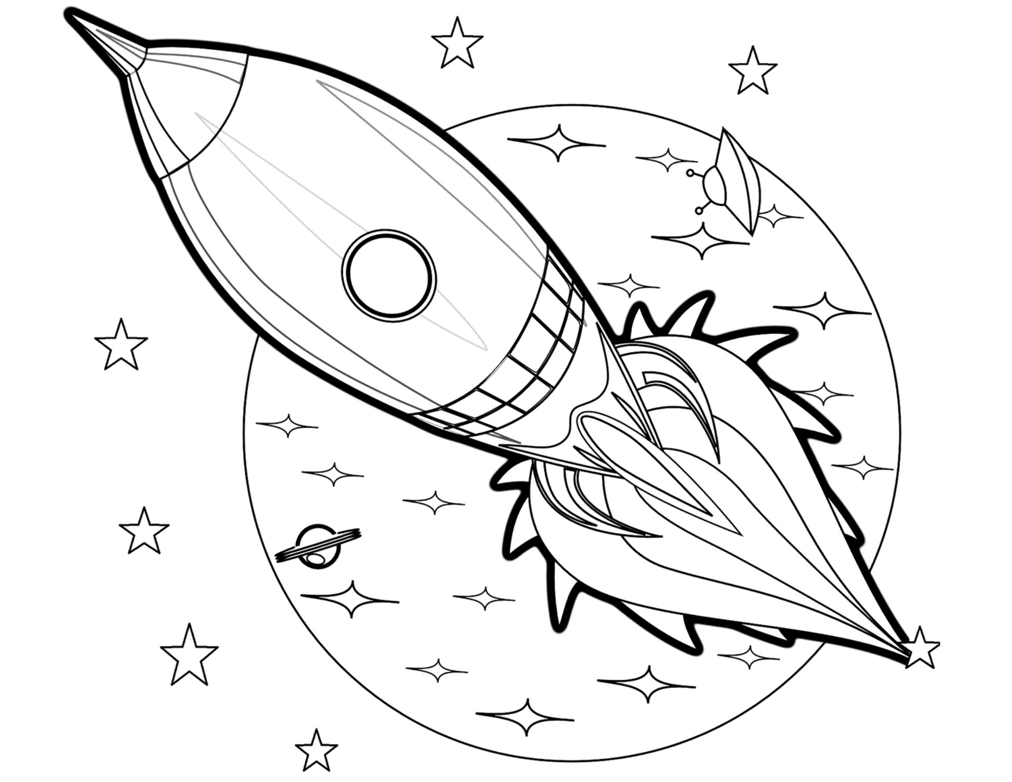 Printable Rocket Coloring Pages For Kids Add Some Color To That Rocket