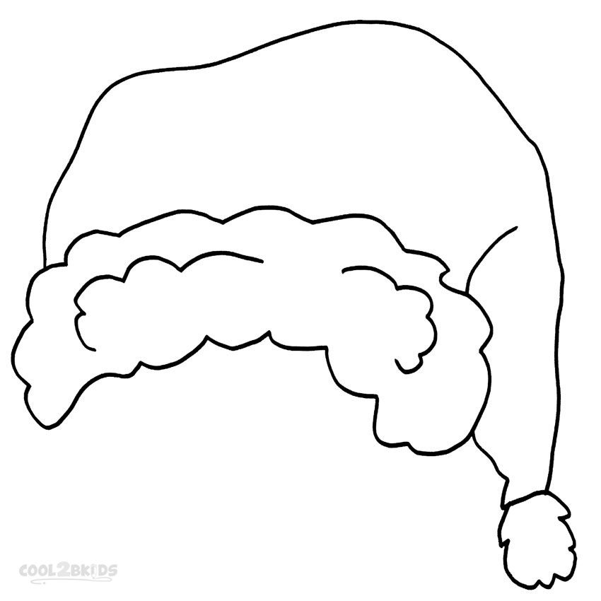 Printable Santa Hat Coloring Page