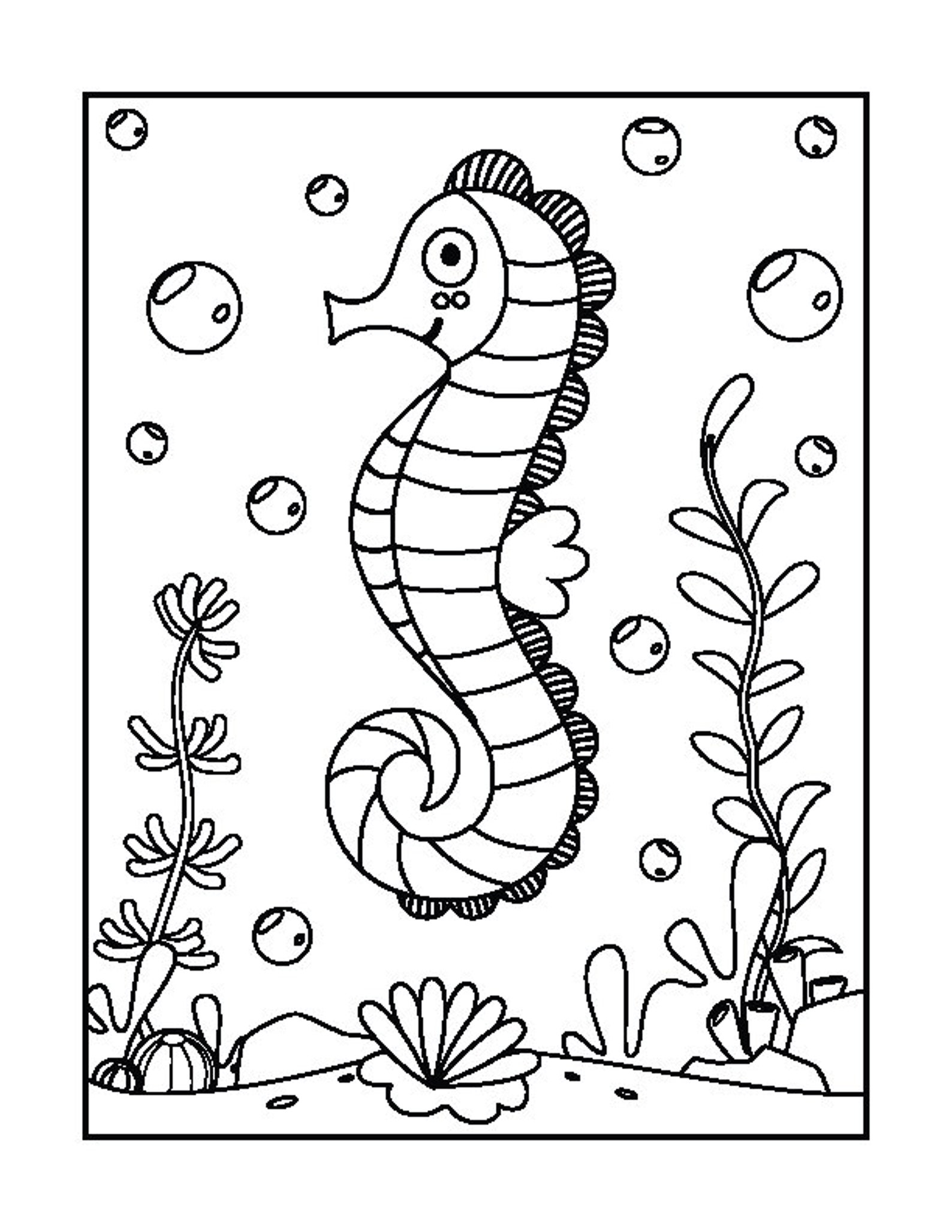 Printable Sea World Coloring Pages For Kids 60 Attractive Etsy