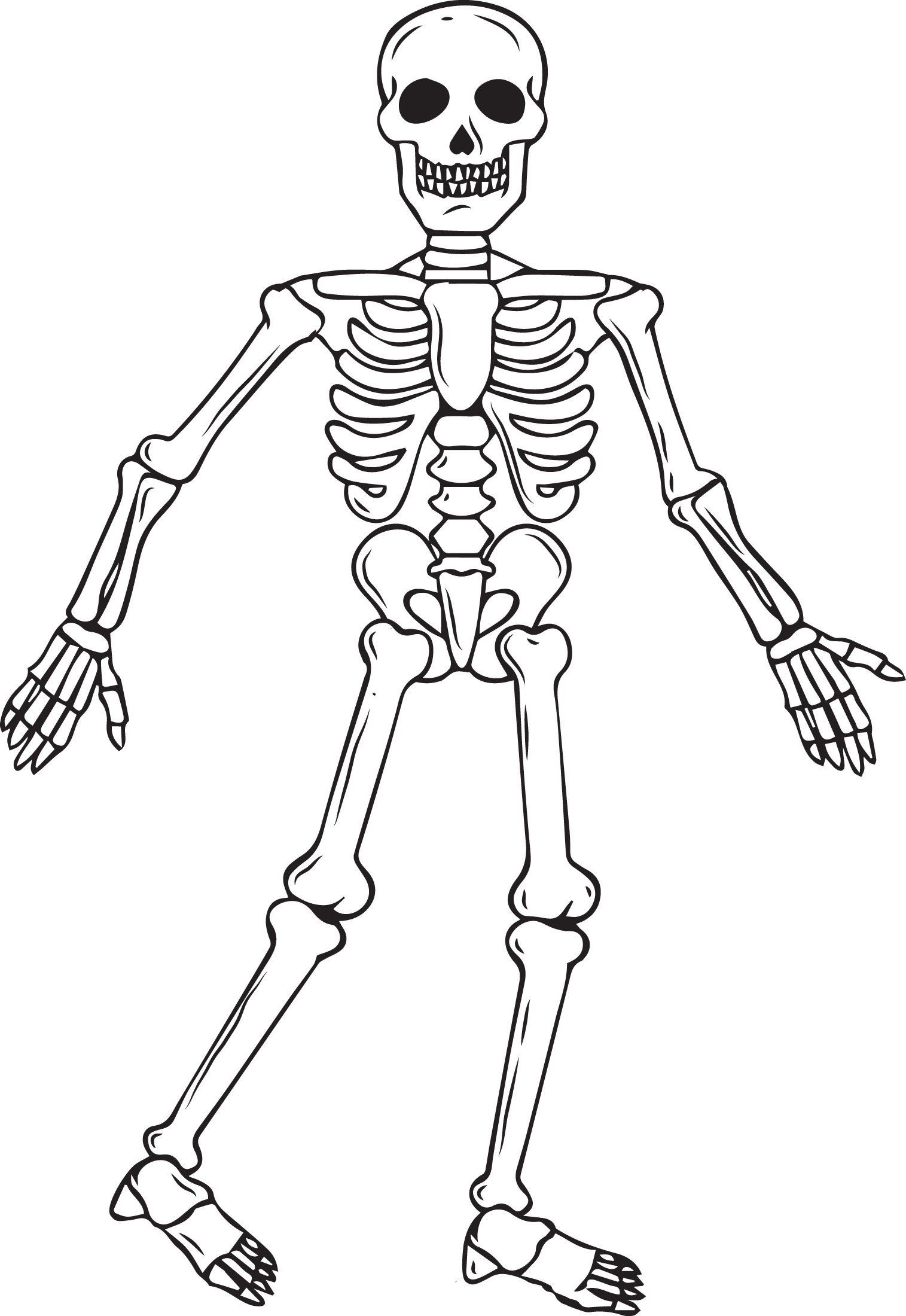 Printable Skeleton Halloween Coloring Page For Kids 2 Halloween Coloring Pages Free