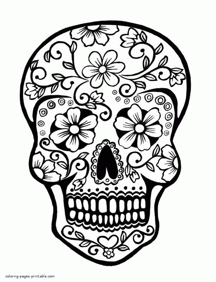 Printable Skull Coloring Pages Printable Skull Images Skeleton Face Coloring Page At