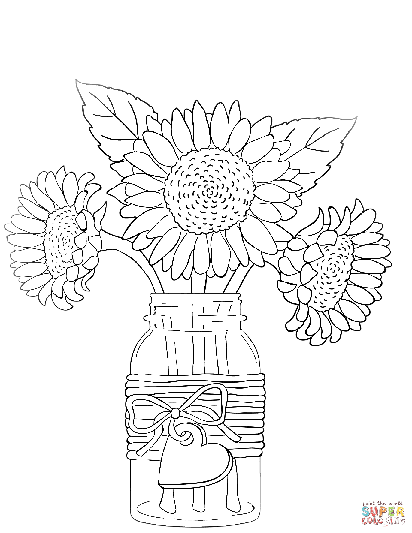 Printable Sunflower Coloring Page