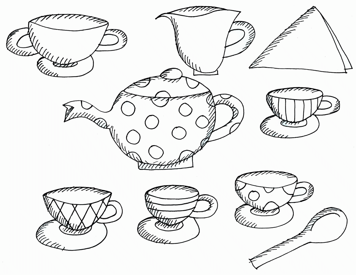 Printable Tea Party Coloring Pages Coloring Home
