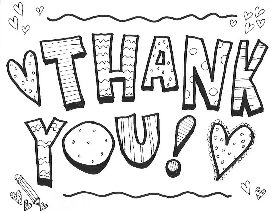 Printable Thank You Coloring Pages Printable Word Searches