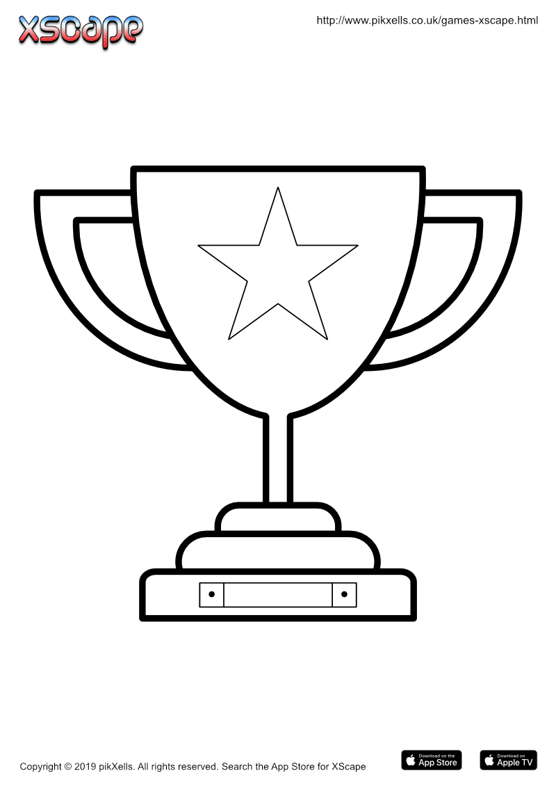 Printable Trophy Templates Sketch Coloring Page