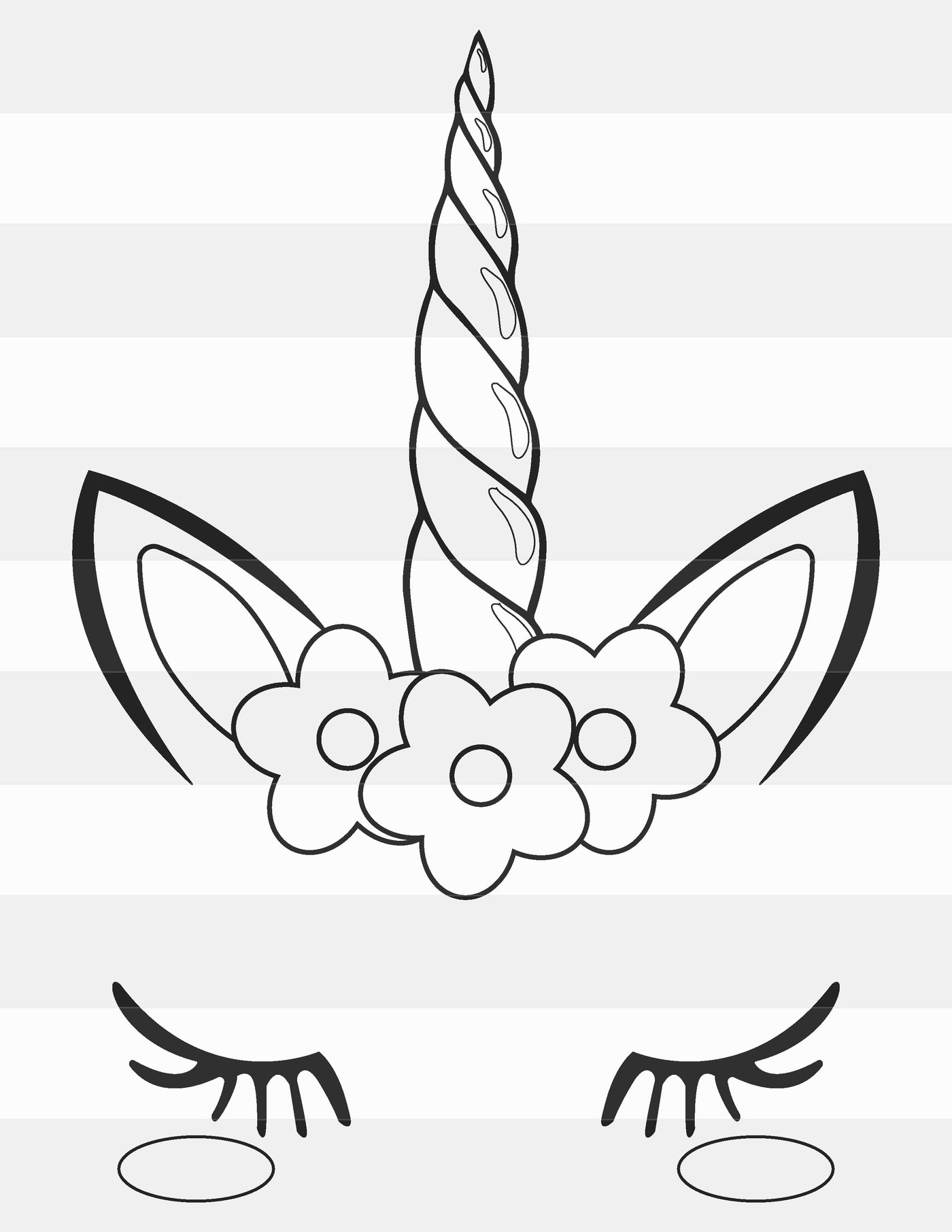 Printable Unicorn Face Coloring Pages