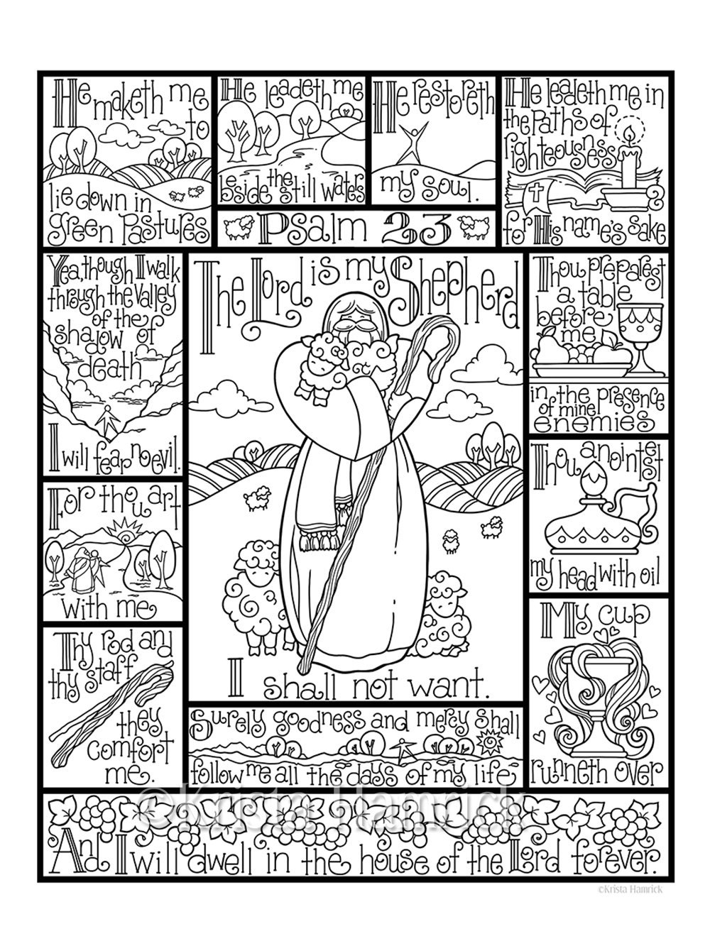 Psalm 23 Printable Coloring Pages