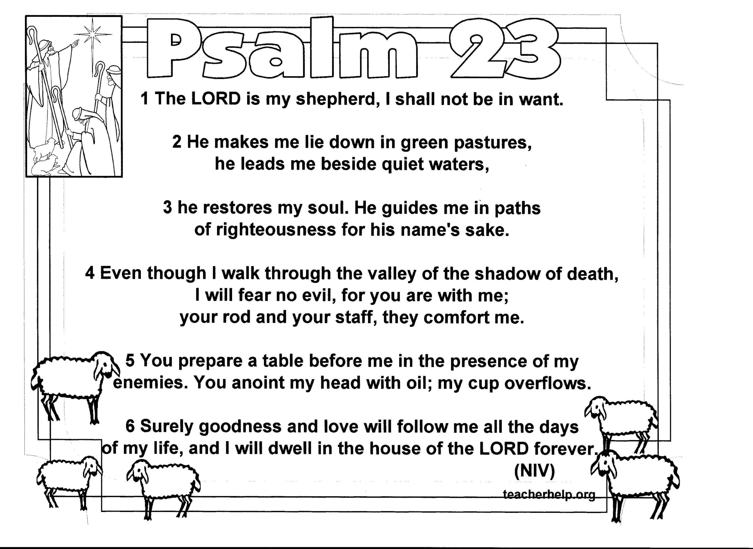 Psalm 23 Printable Coloring Pages Free SVG Coloring Picture
