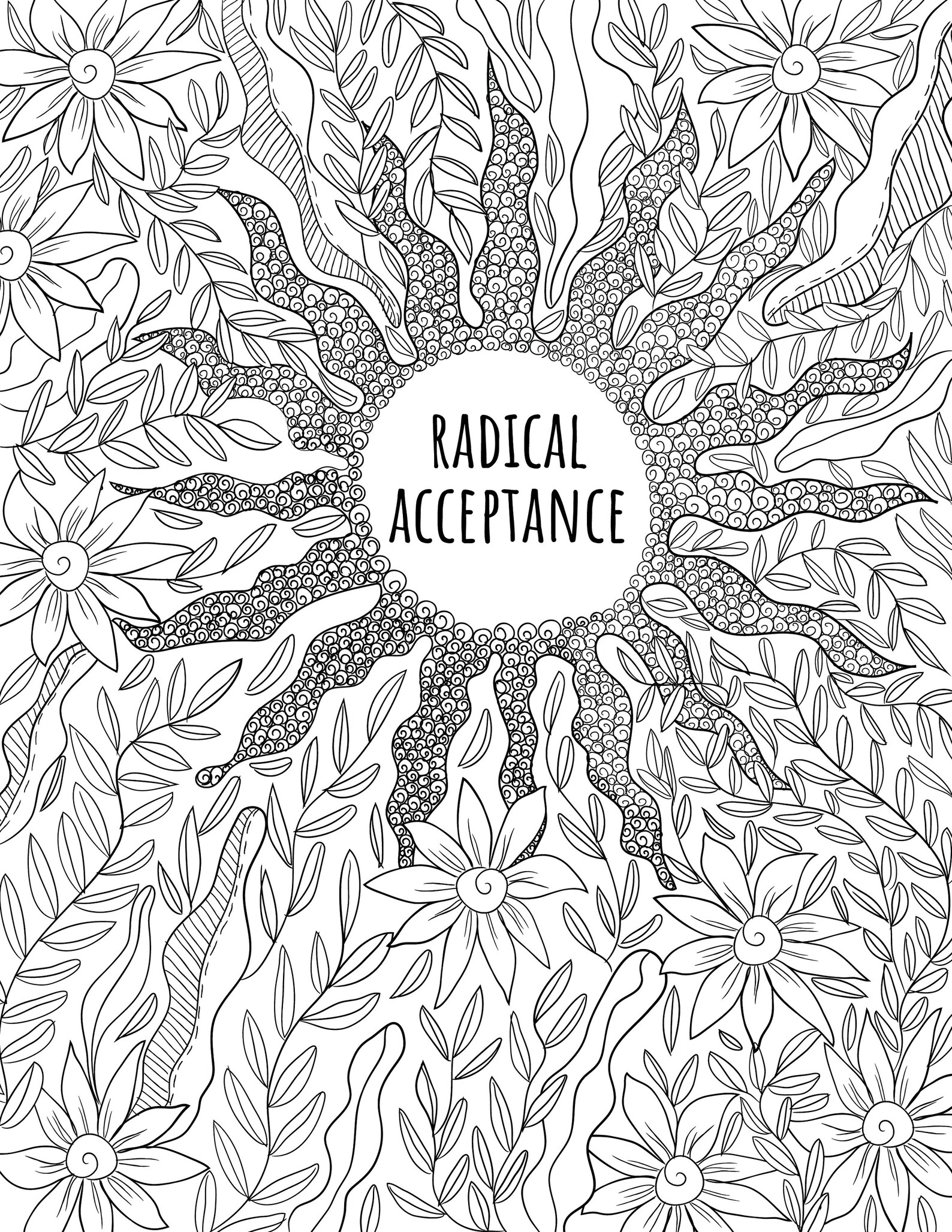 Radical Acceptance Coloring Page Etsy