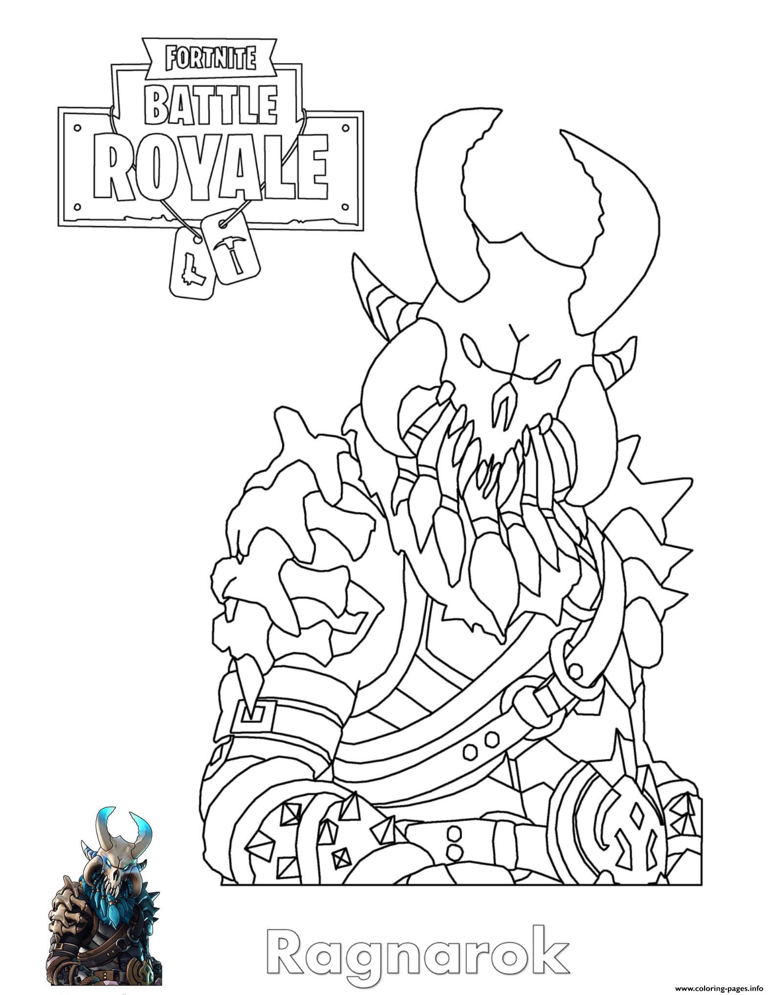 Ragnarok Fortnite Coloring Page Printable
