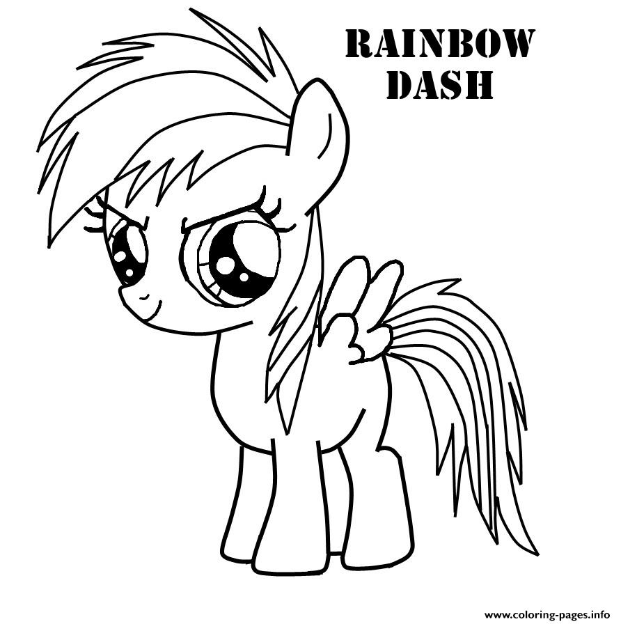 Rainbow Dash Very Cute Magic Coloring Page Printable