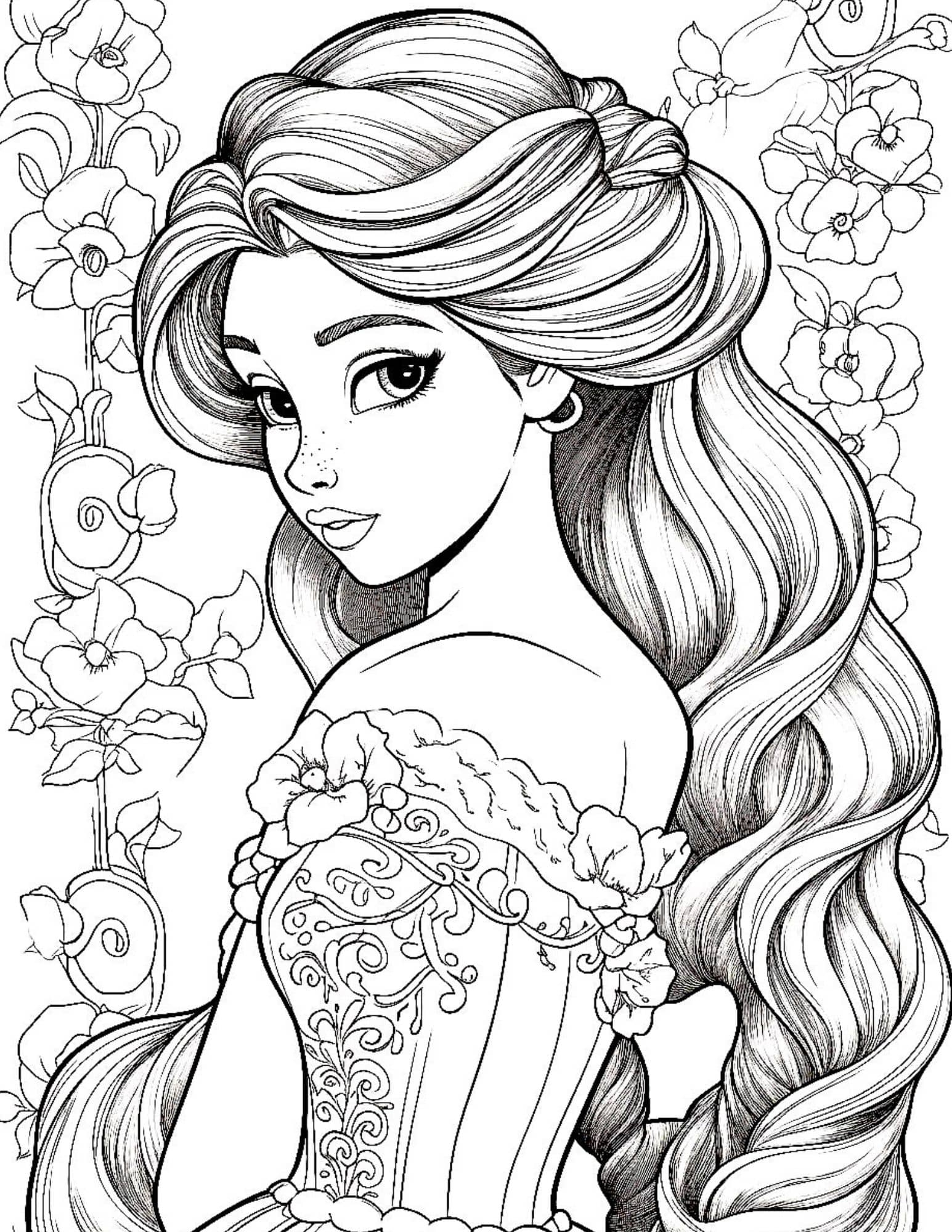 Free Printable Rapunzel Coloring Pages