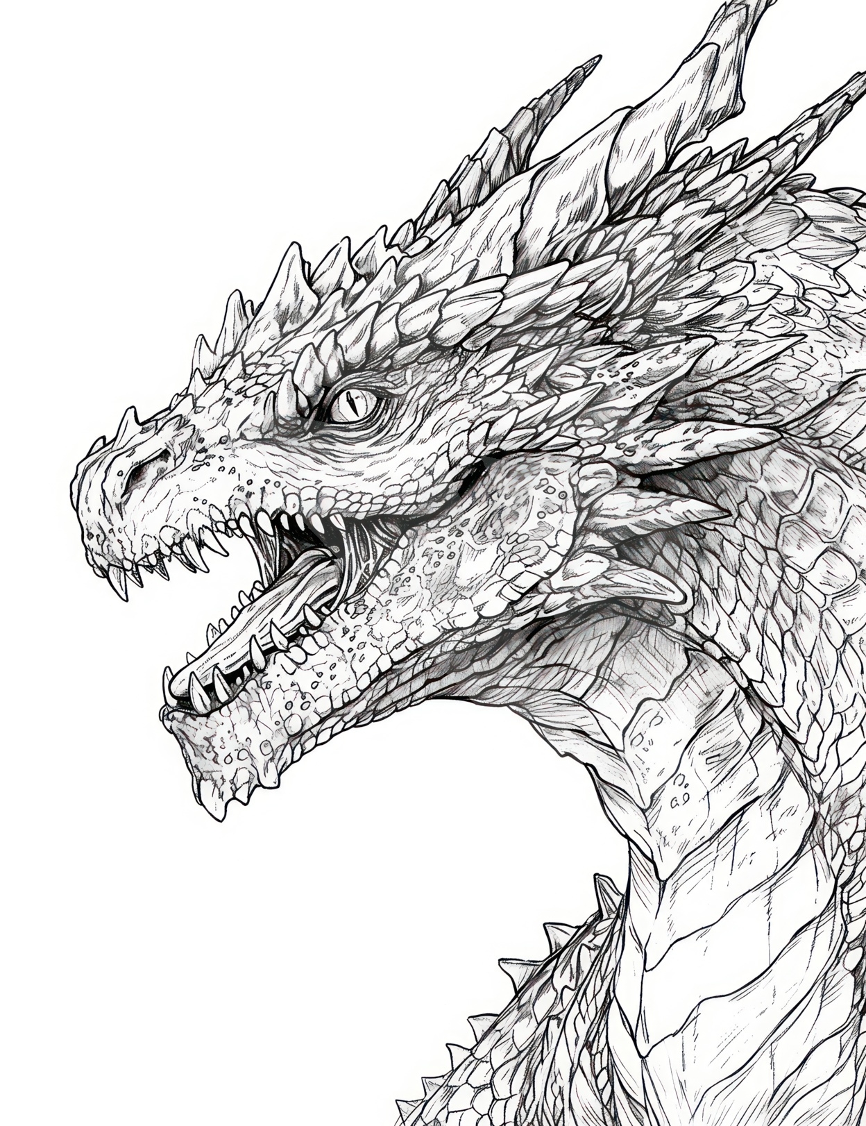 Realistic Dragon Coloring Pages Printable