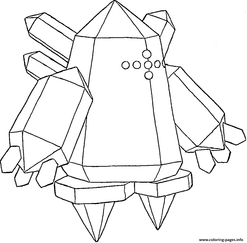 Regice Coloring Page In Black And White Pokemon Ready For Download