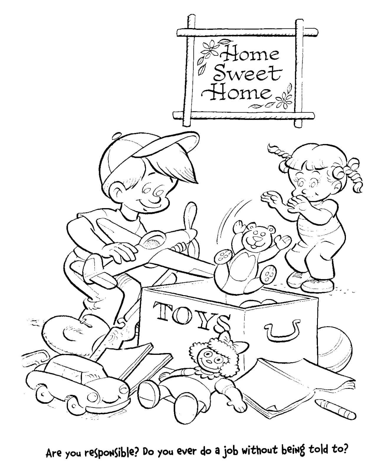 Responsibility Doodle Coloring Page Free Printable Coloring Pages For Kids