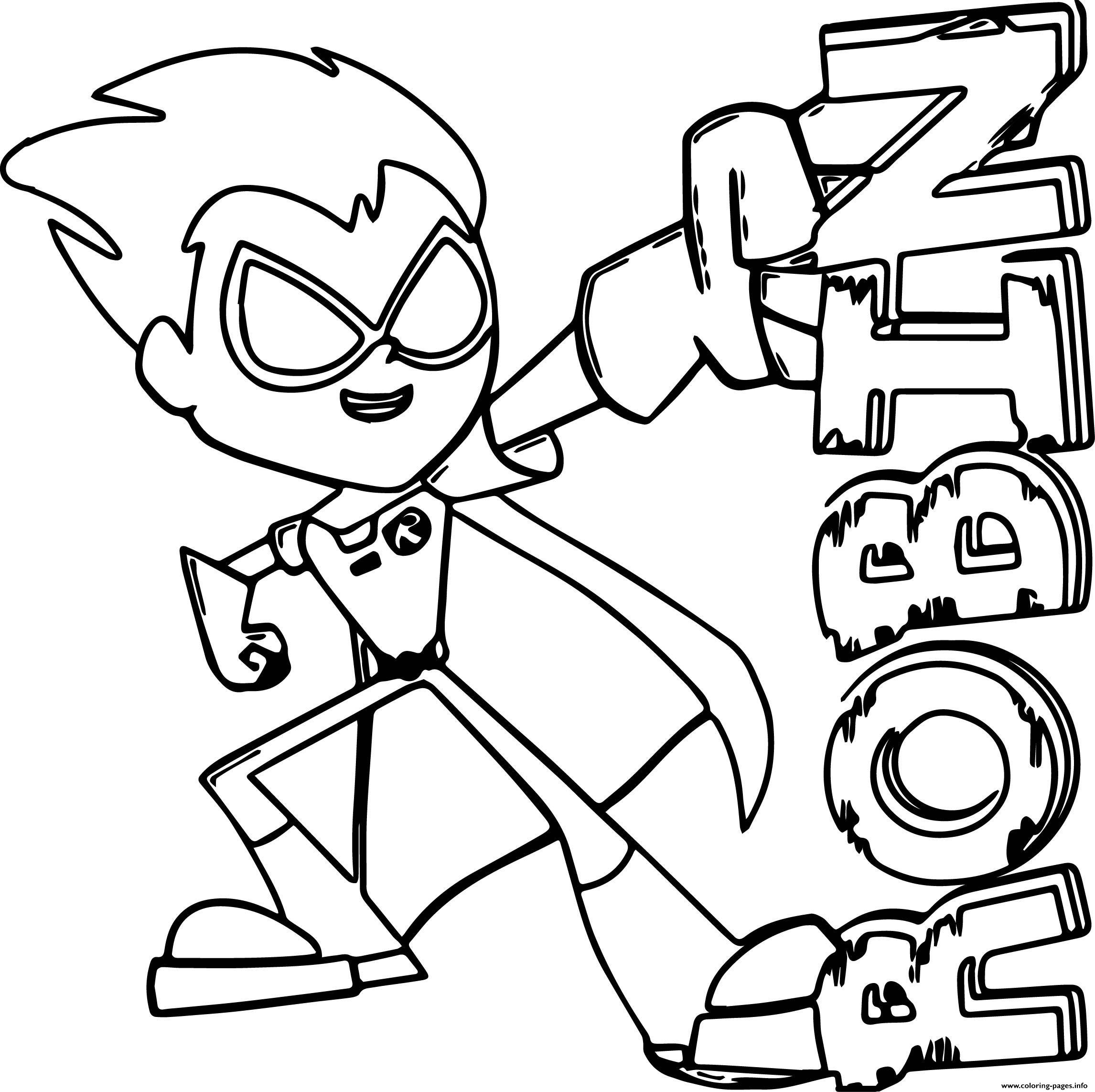 Robin Teen Titans Go TTG Coloring Page Printable