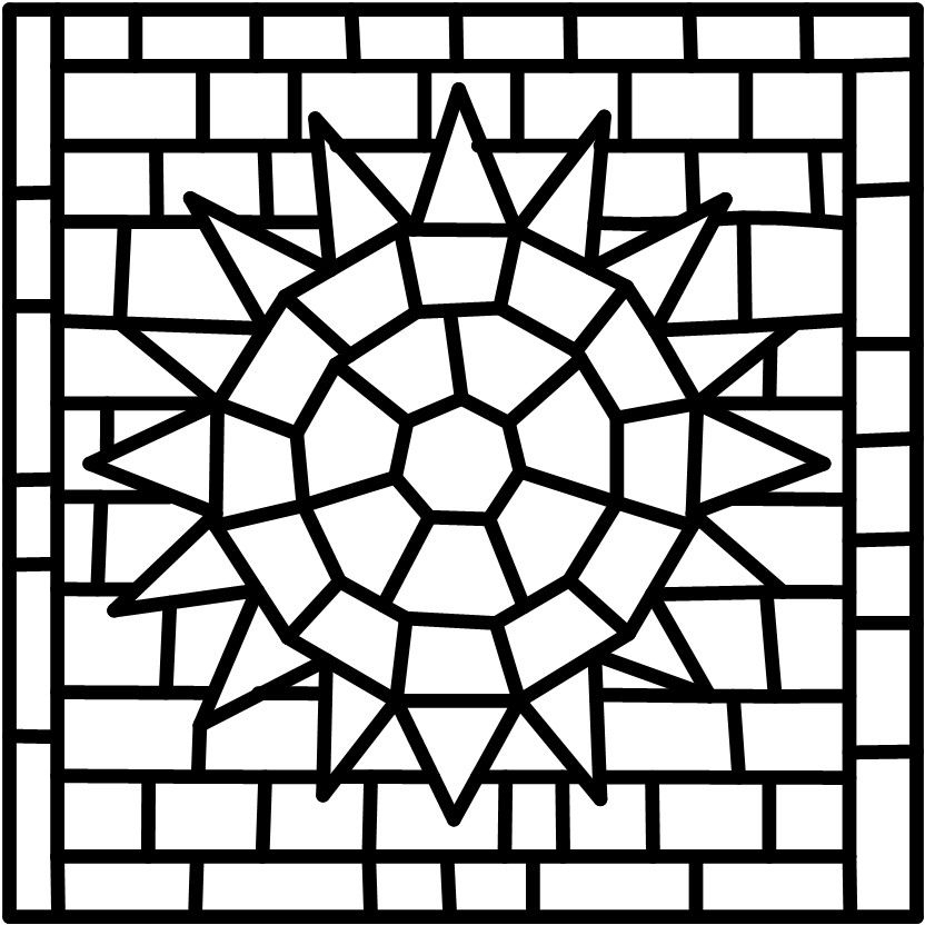 Roman Mosaic Patterns Printable Sketch Coloring Page