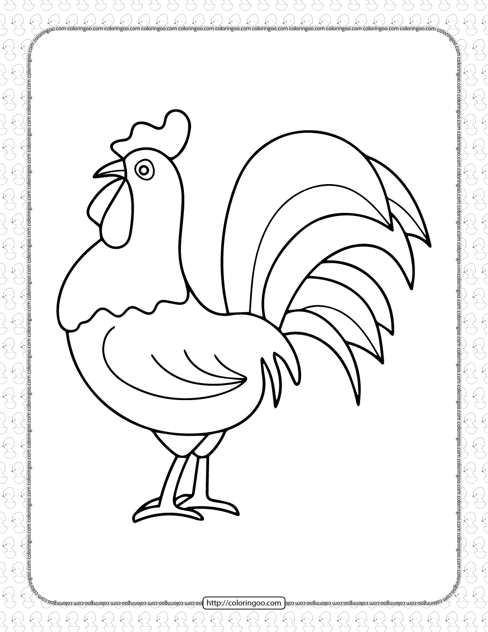Rooster Coloring Page Print Color Fun