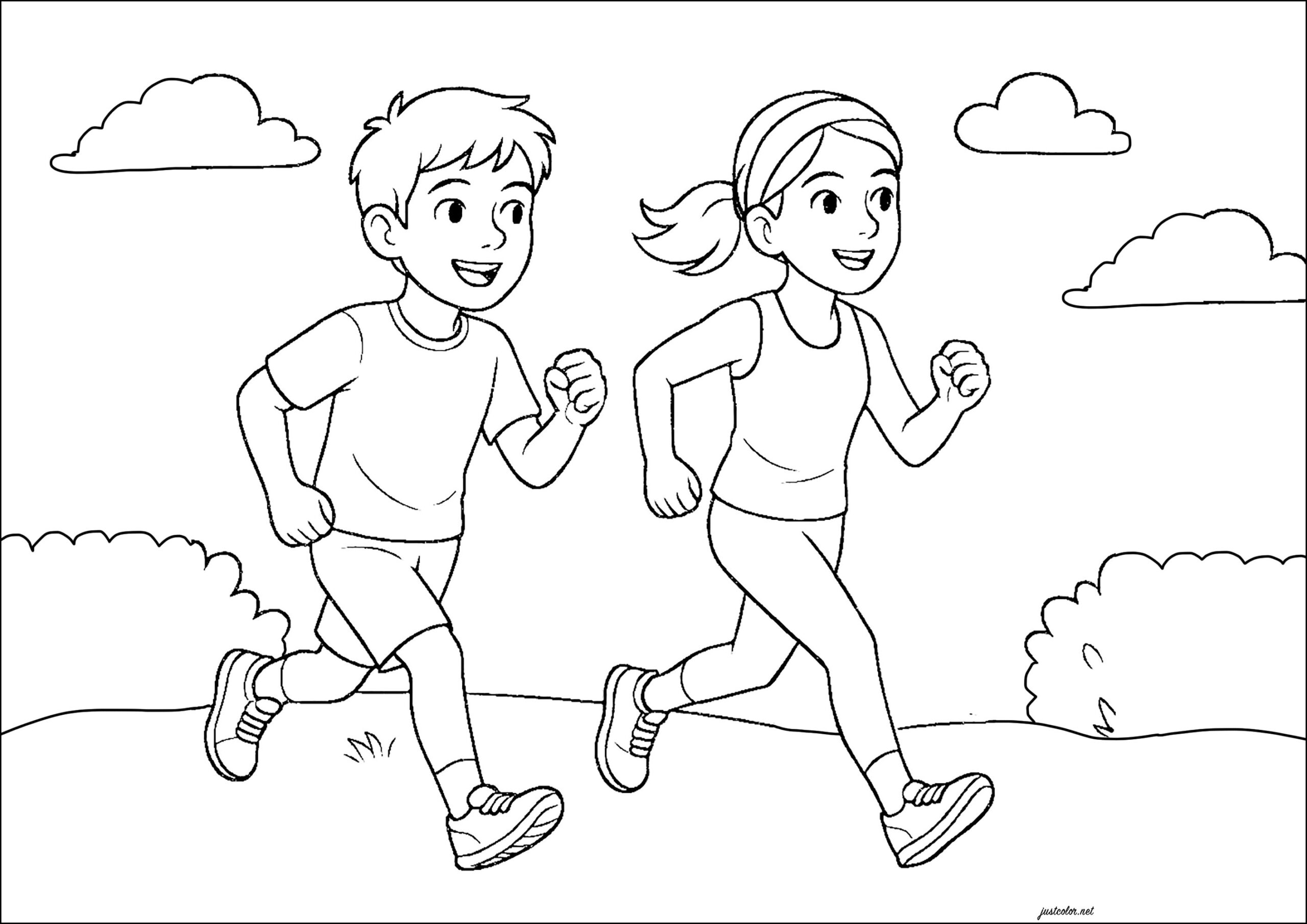 Running Coloring Pages Printable