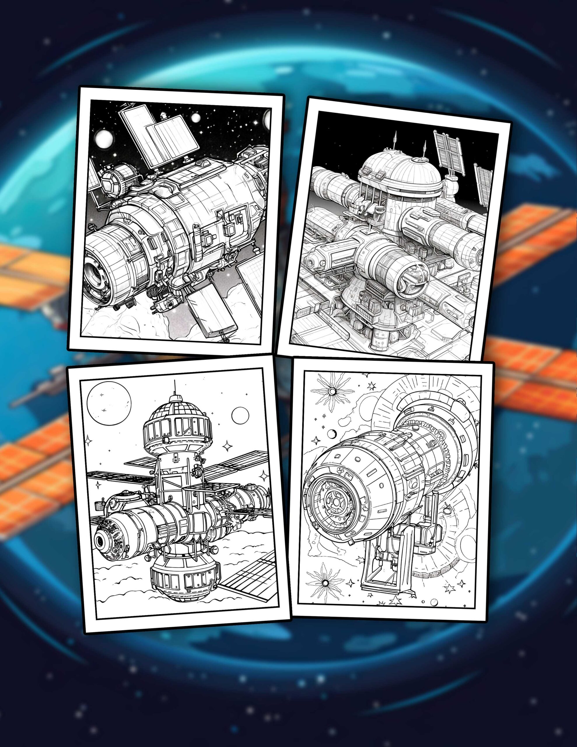 Satellite Printable Coloring Page Joining Satellites On A Journey Of Exploration Digital Art