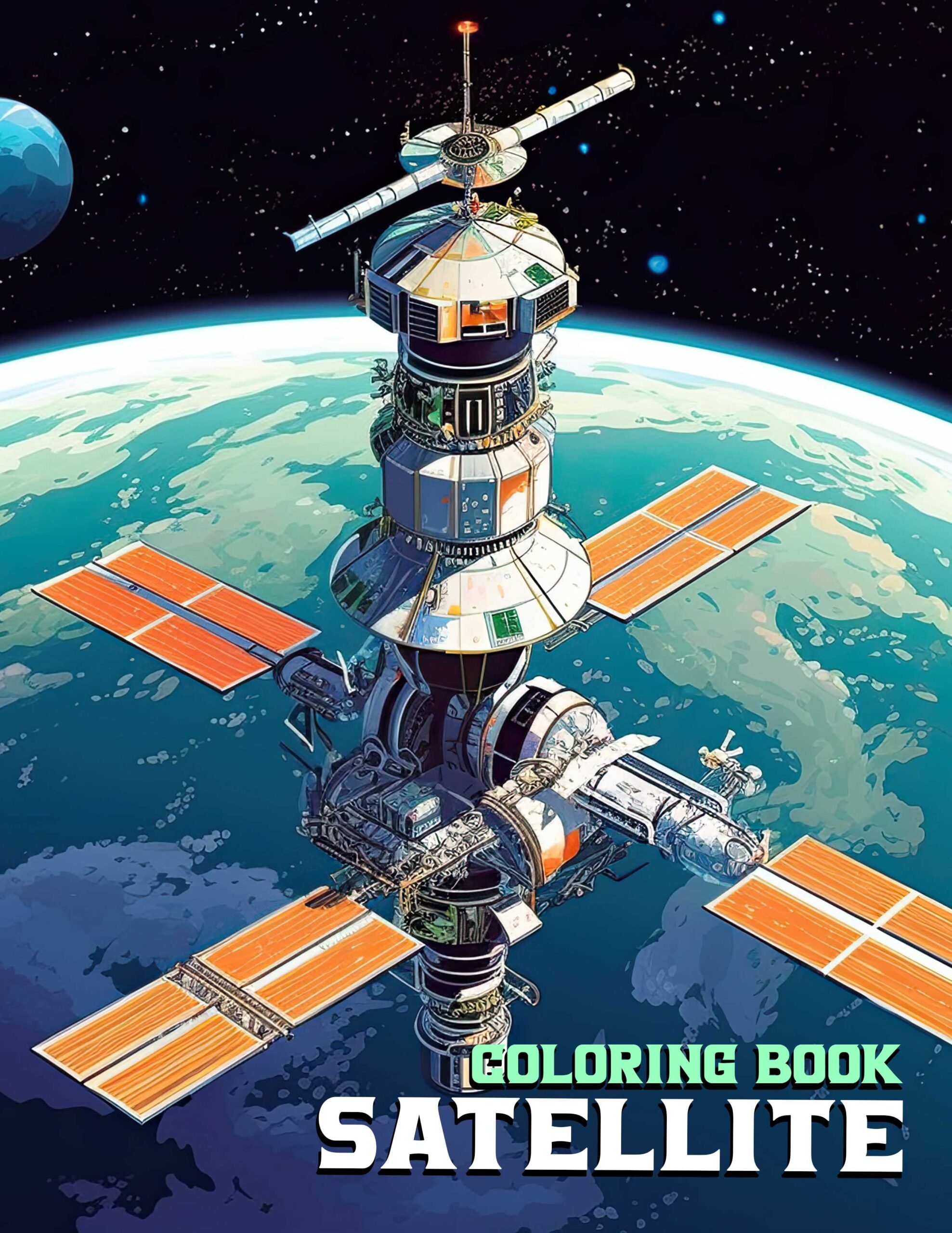 Satellite Printable Coloring Page Joining Satellites On A Journey Of Exploration Digital Art