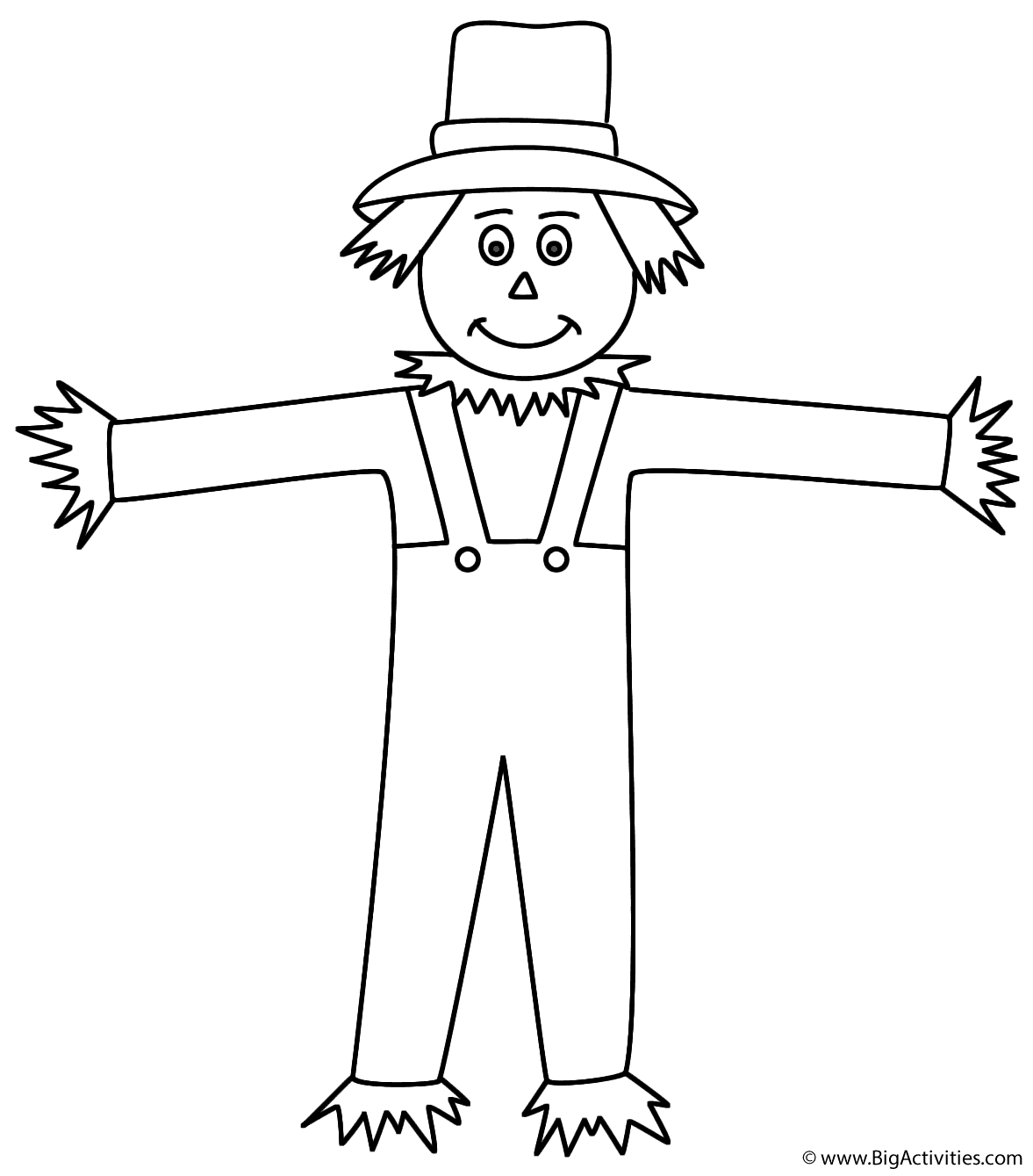 Scarecrow Coloring Page Halloween