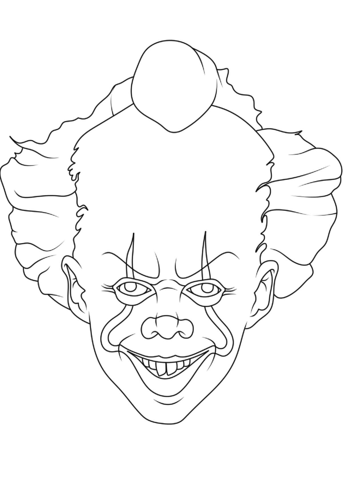 Scary Clown Printable Coloring Pages
