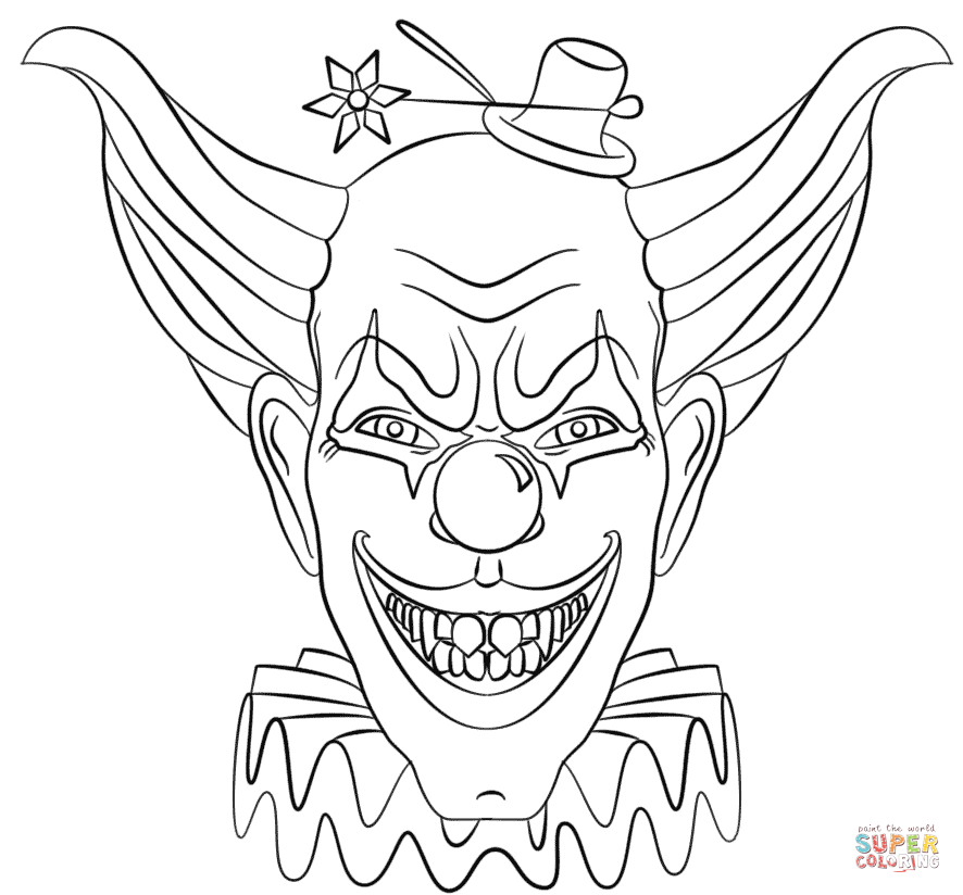 Scary Clown Printable Coloring Pages Coloring Home