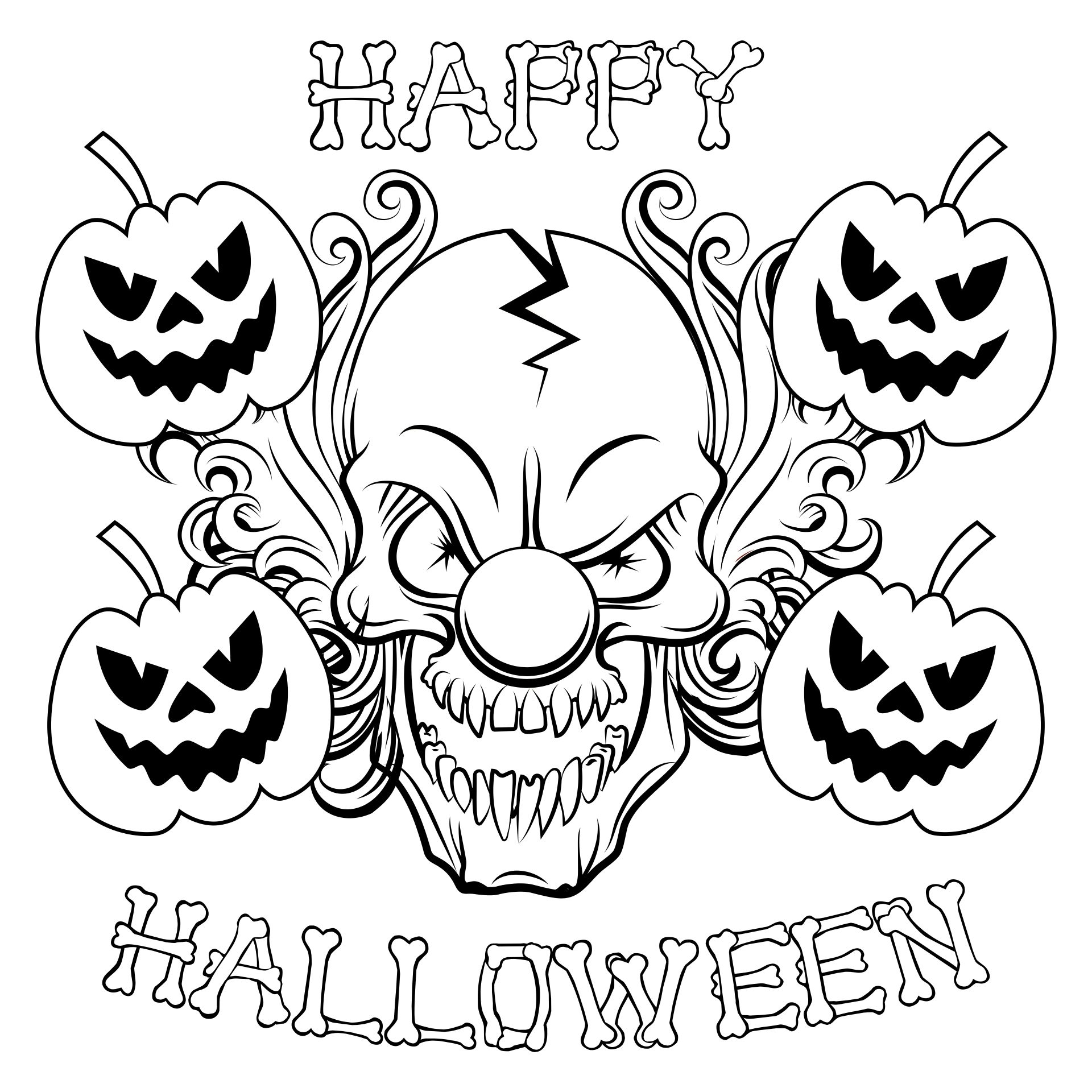 Scary Halloween Coloring Pages Free Printable